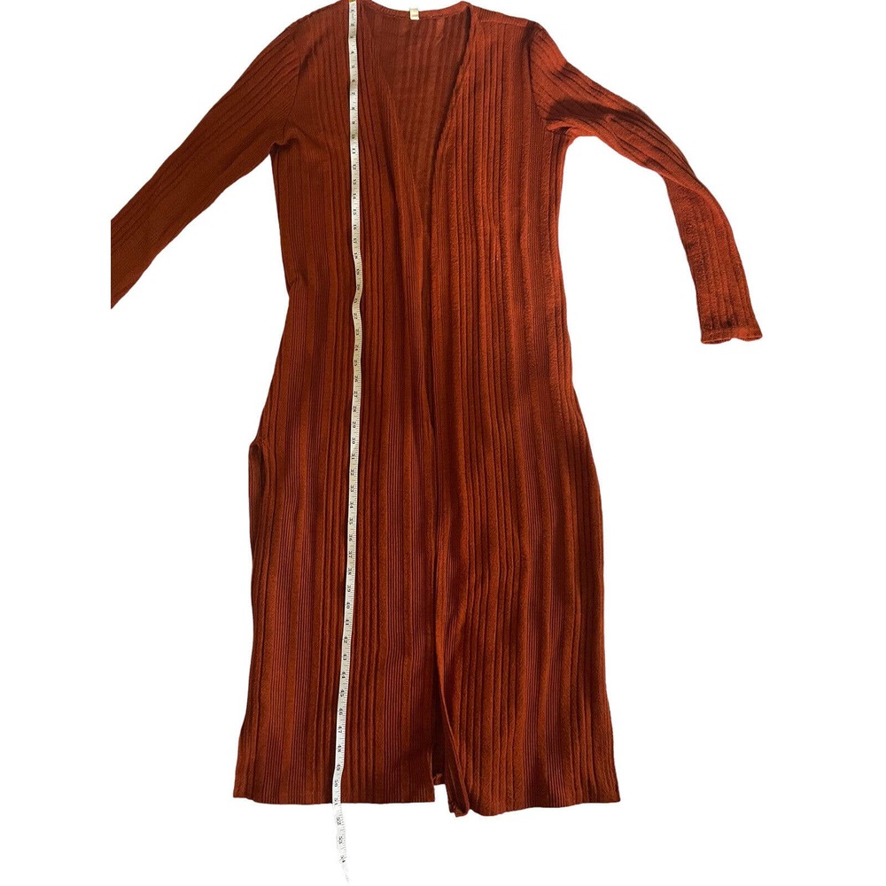 Pinkblush Rust Ribbed Longline Open Front Cardigan - Picture 9 of 13